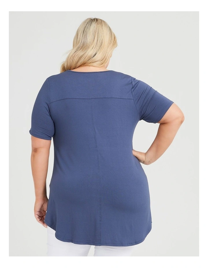 Bamboo Base Short Sleeve Top in Strom Grey
