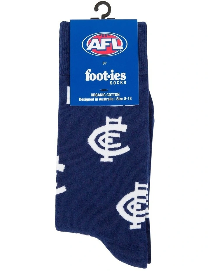Carlton Mascot Organic Cotton Socks in Blue