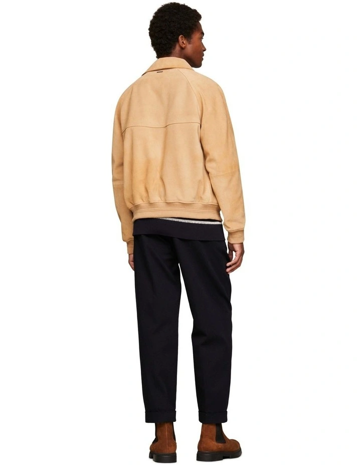 Dressed Casual Suede Harrington Jacket in khaki
