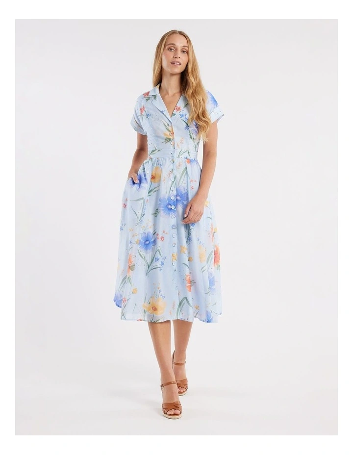 In The Meadows Dress in Blue/Multi