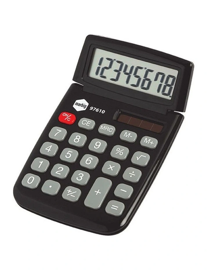 Dual Powered 8 Digit Pocket Solar Power Handheld Calculator Office Black