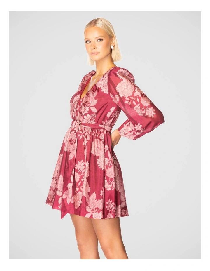 Khiala Long Sleeve Mini Dress in Multi
