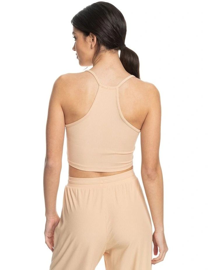 Rise and Vibe Sports Vest Top in Toasted Almond