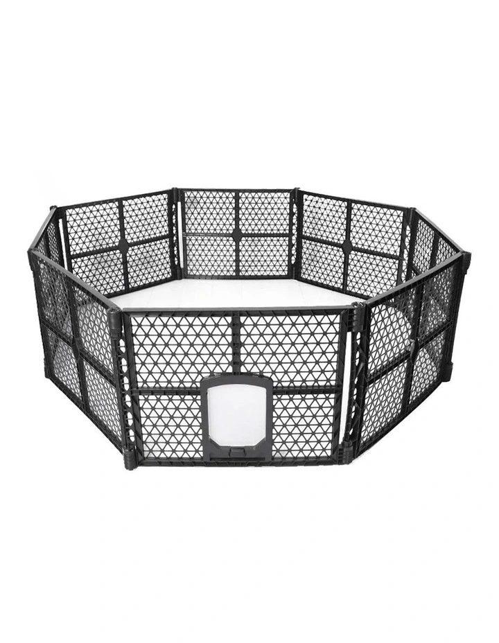 Foldable Playpen 8 Panels in Black