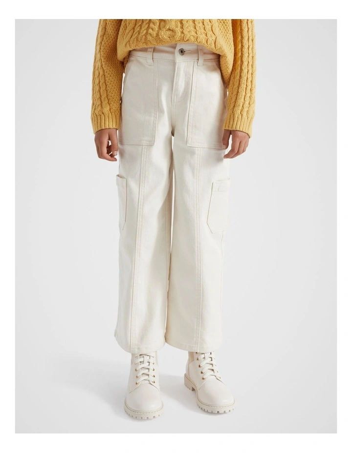 Carpenter Pocket Jeans in Cream