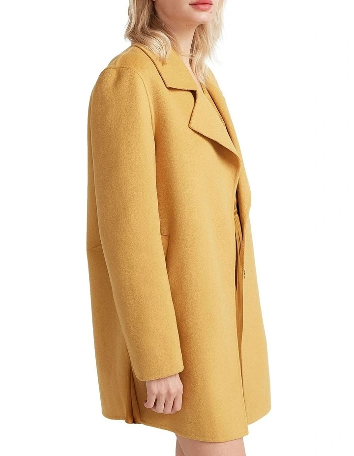 Ex-Boyfriend Wool Blend Oversized Jacket in Mustard