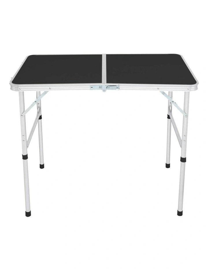 Lightweight and Portable Aluminium Frame Camping Table 90cm in Black