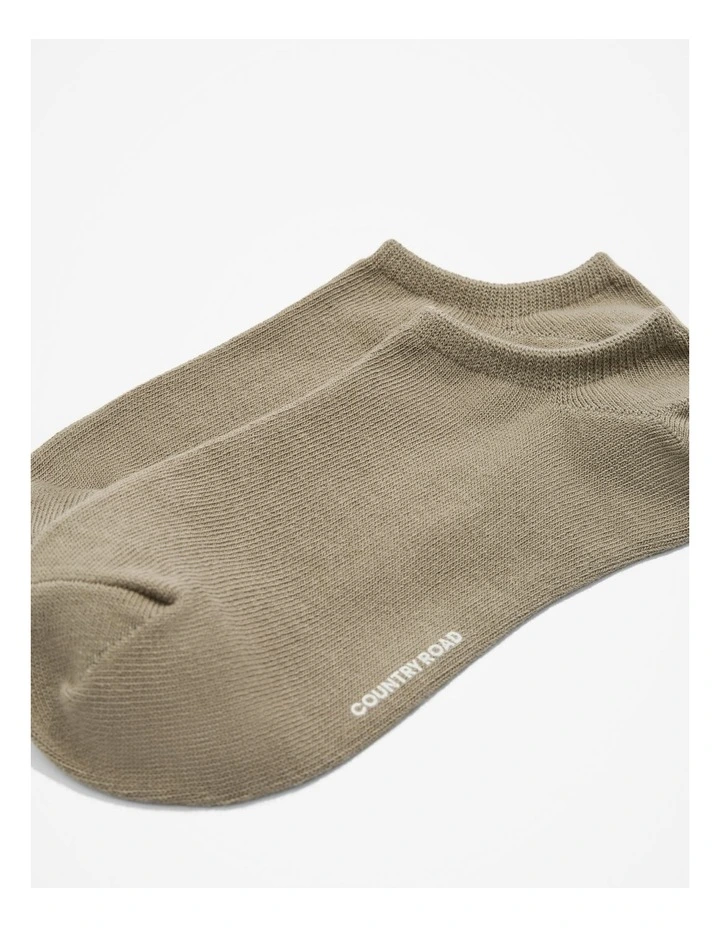 Australian Cotton Blend Sneaker Sock in Sicilian Olive