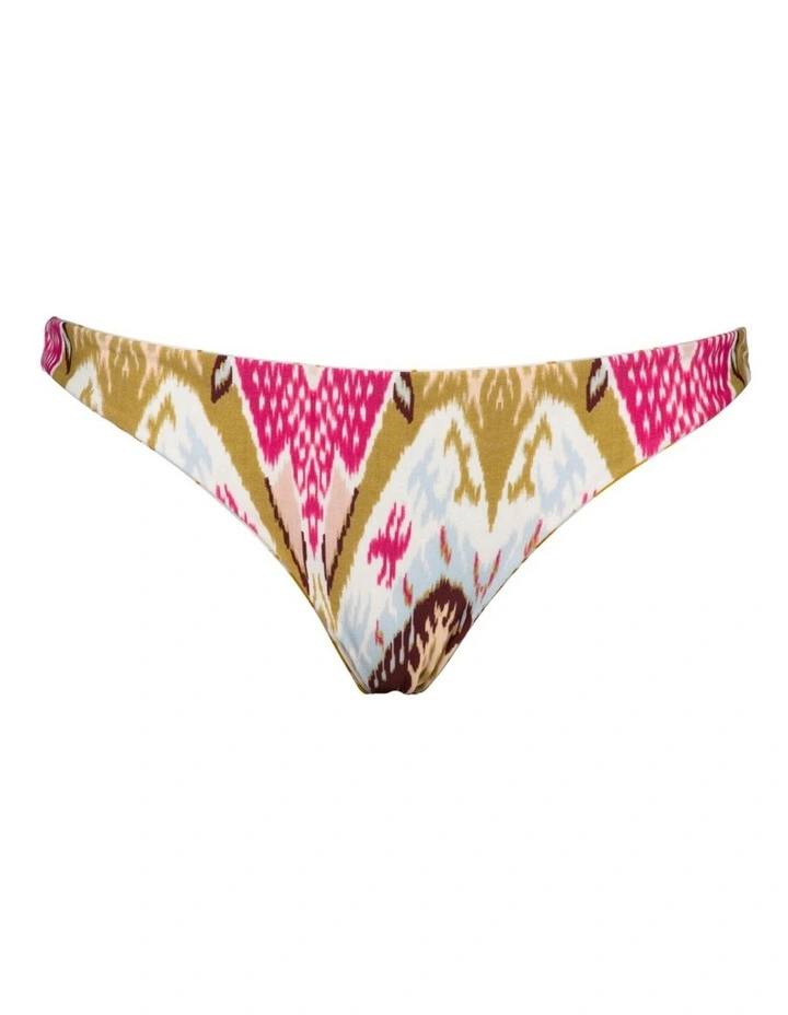 Alita Tiger Bikini Bottom in Reversible Berry Patchwork
