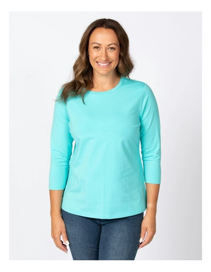 Day Camp 3/4 Sleeve Tee in Seafoam