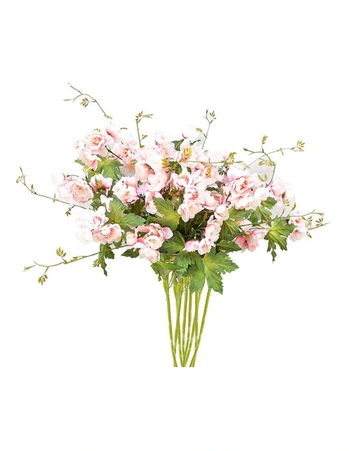 8 Bunch Artificial Silk Hibiscus 3 Heads Flower in Assorted