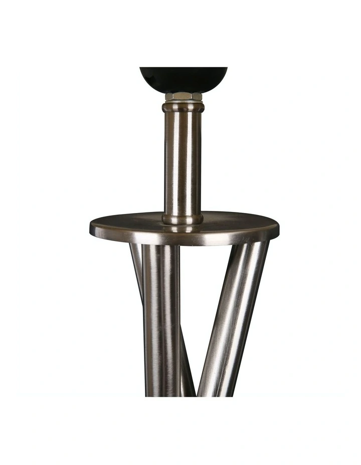 Lighting Art Deco Polished Stainless Steel Tripod Floor Lamp in Silver