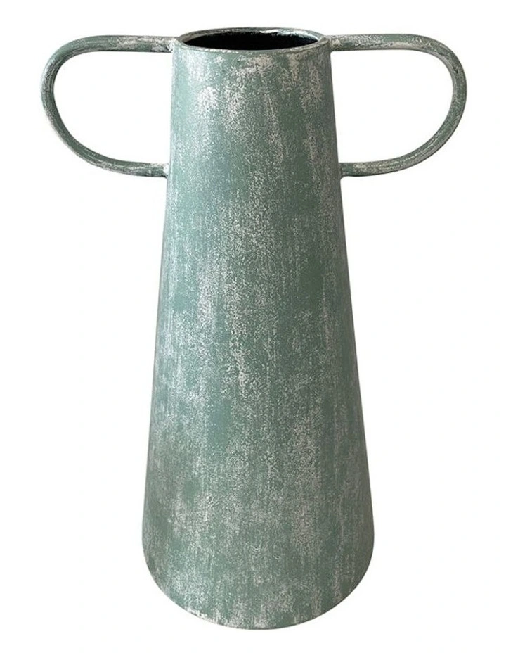 Decorative Vase in Distressed Aqua-Green