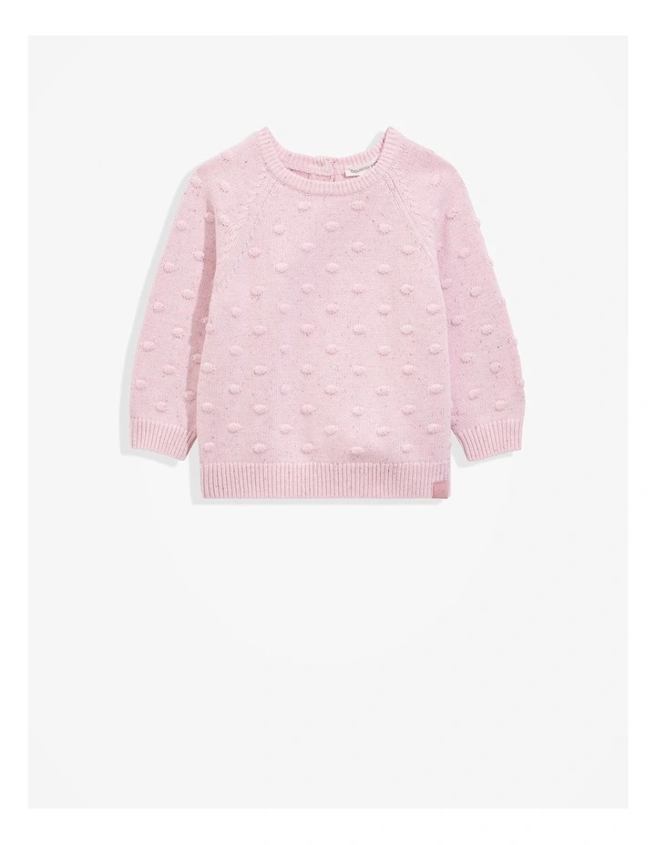 Organically Grown Cotton Speckle Spot Knit in Mineral Pink