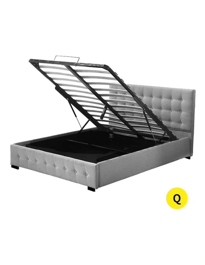 Gas Lift Storage Bed Frame in Grey