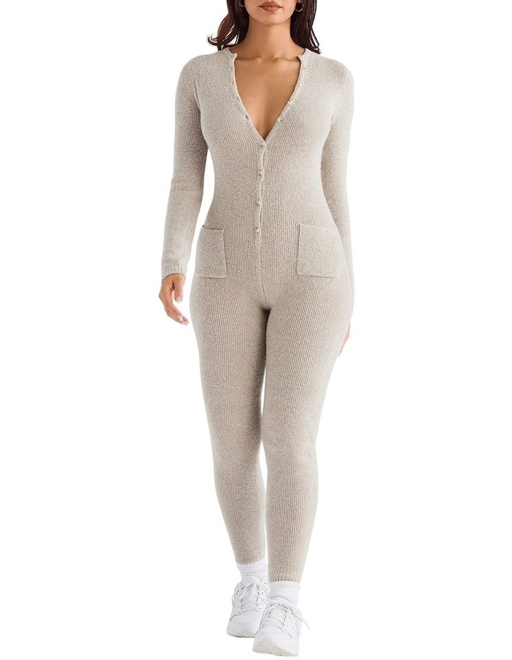 Tiggy Loungewear Jumpsuit in Beige