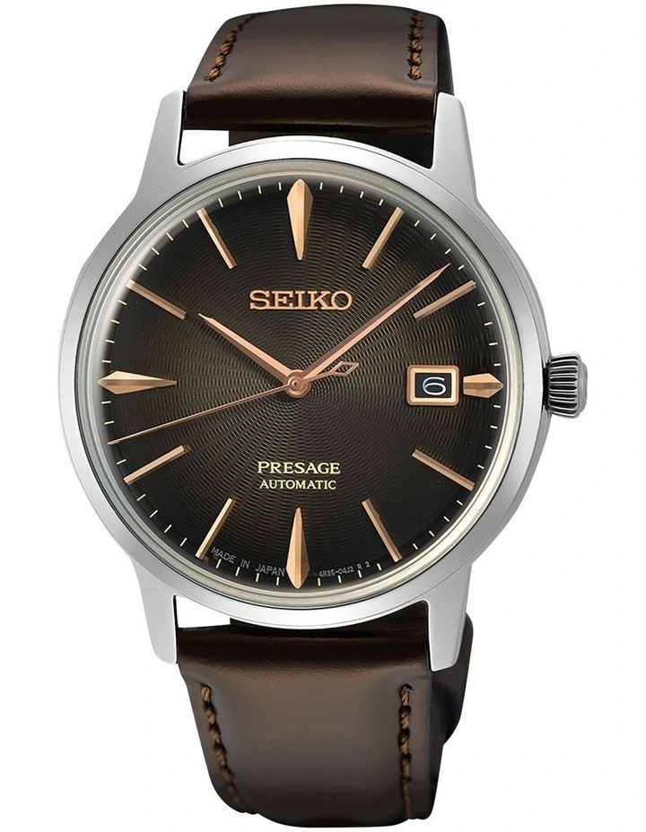 Presage Modern Cocktail Leather Automatic SRPJ17J Watch In Brown