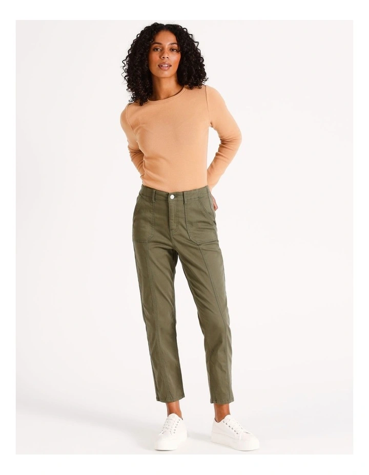 Recycled Blend Utility Pant in Khaki