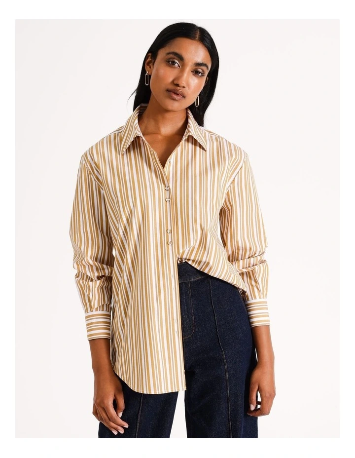 Organic Cotton Oversized Shirt in Mustard
