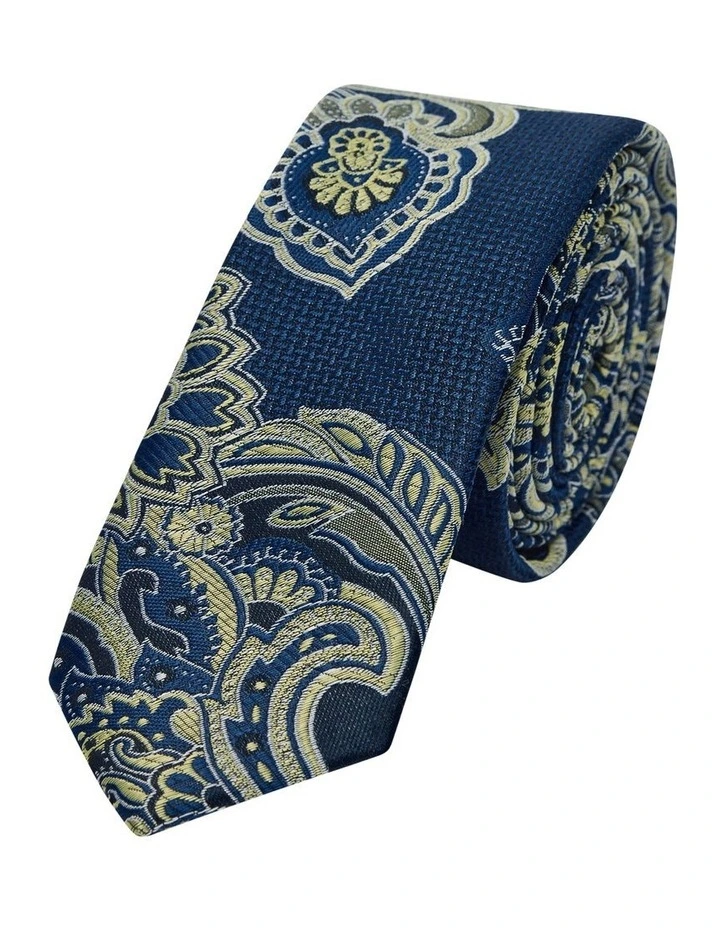 Casper Paisley Tie 5cm in Navy