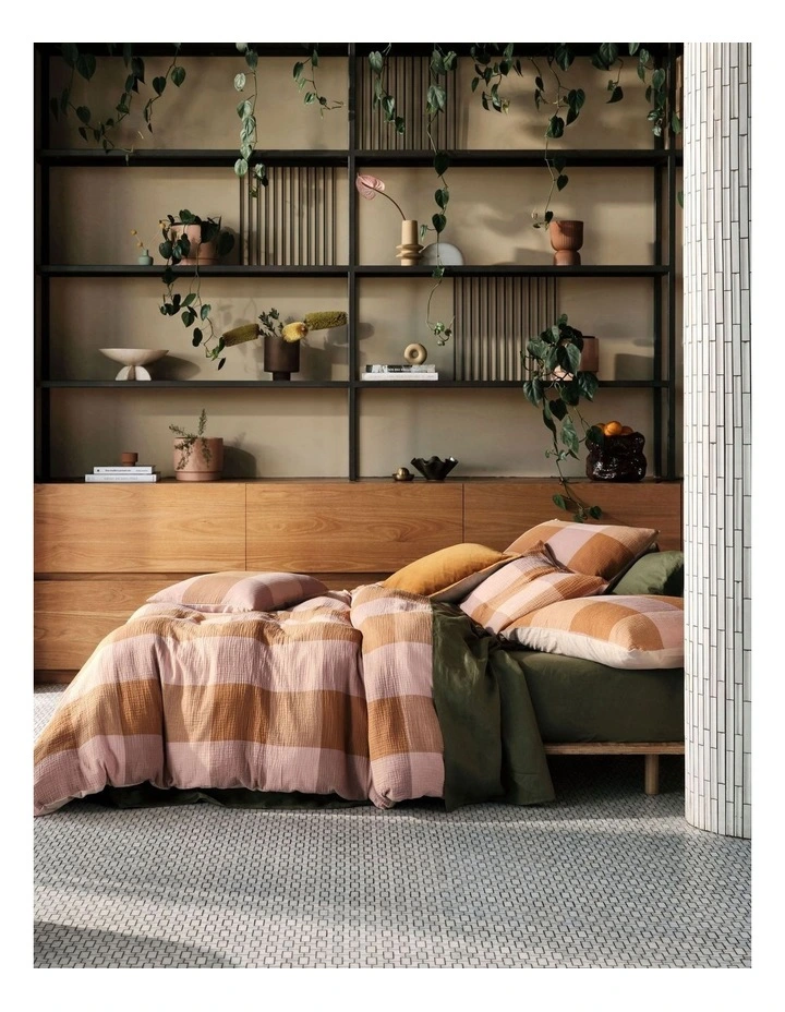 Irvine Quilt Cover Set in Pink Salt
