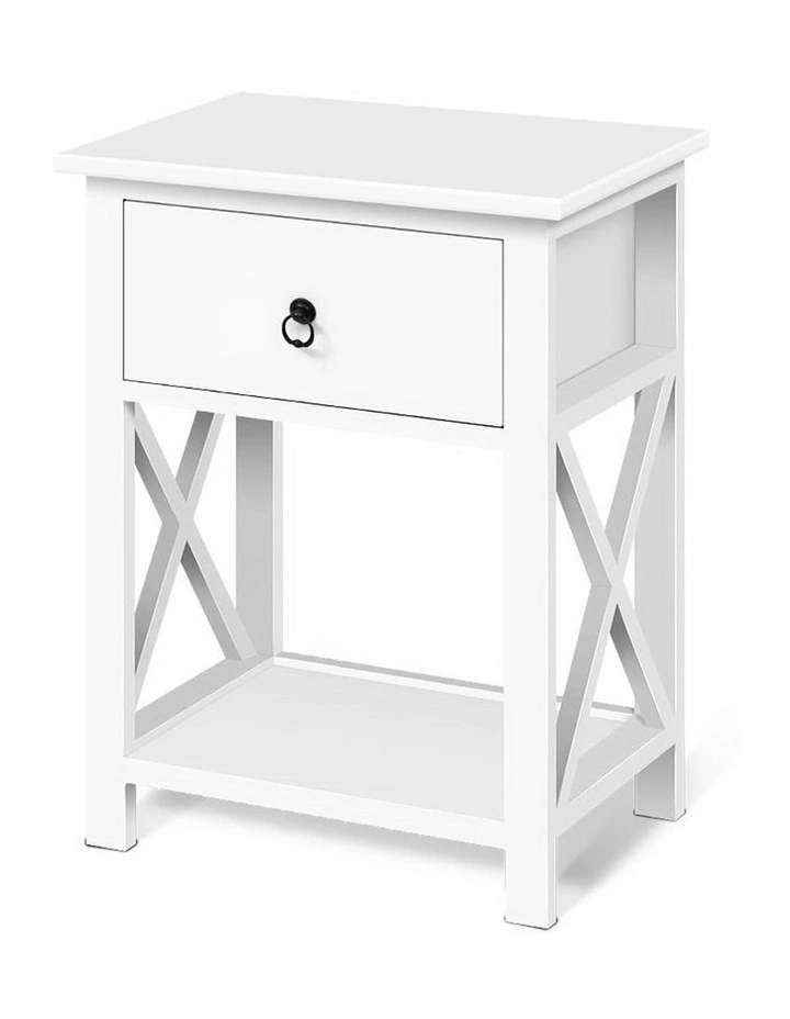 Bedside Tables Drawers Side Table Nightstand Lamp Chest Unit Cabinet x2