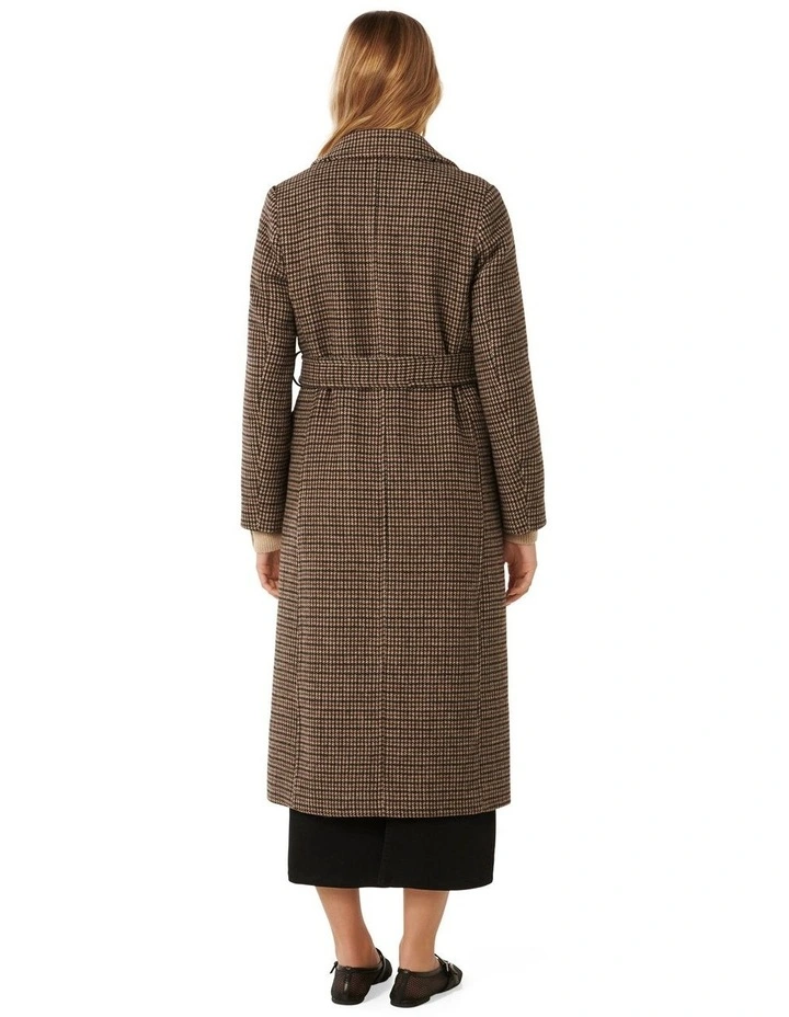 Oscar Check Coat in Brown