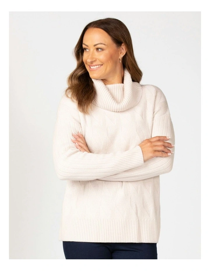 Chalet Textured Sweater in Oat Marle