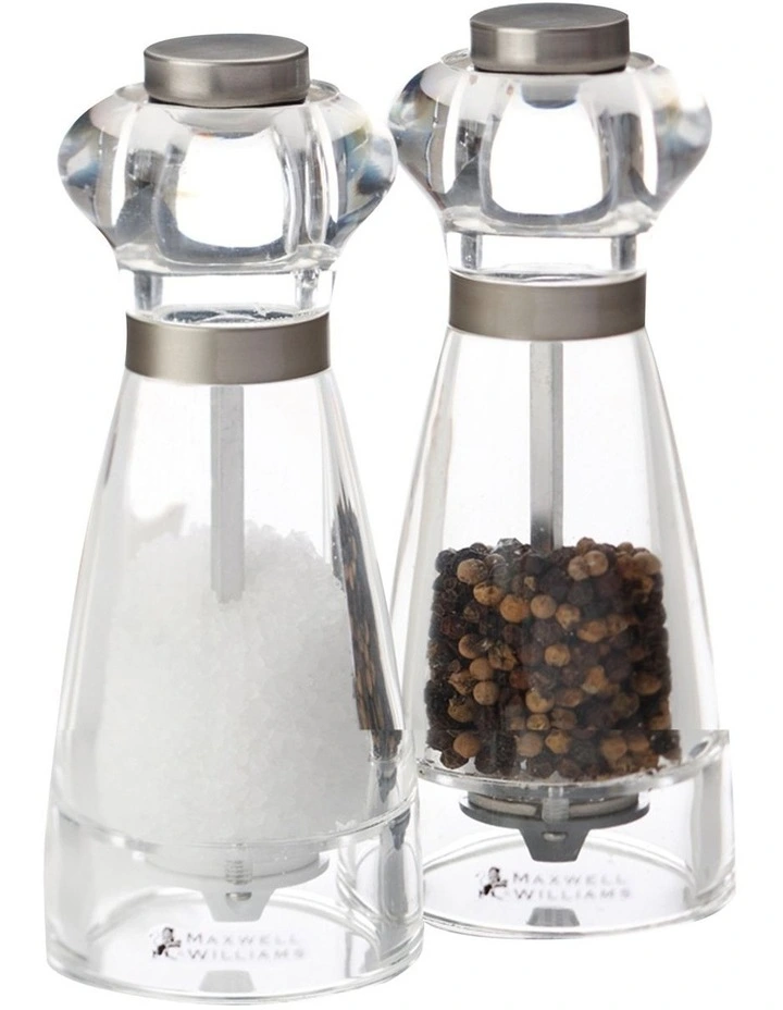 Dynasty Acrylic Salt & Pepper Mill Set 16cm Gift Boxed