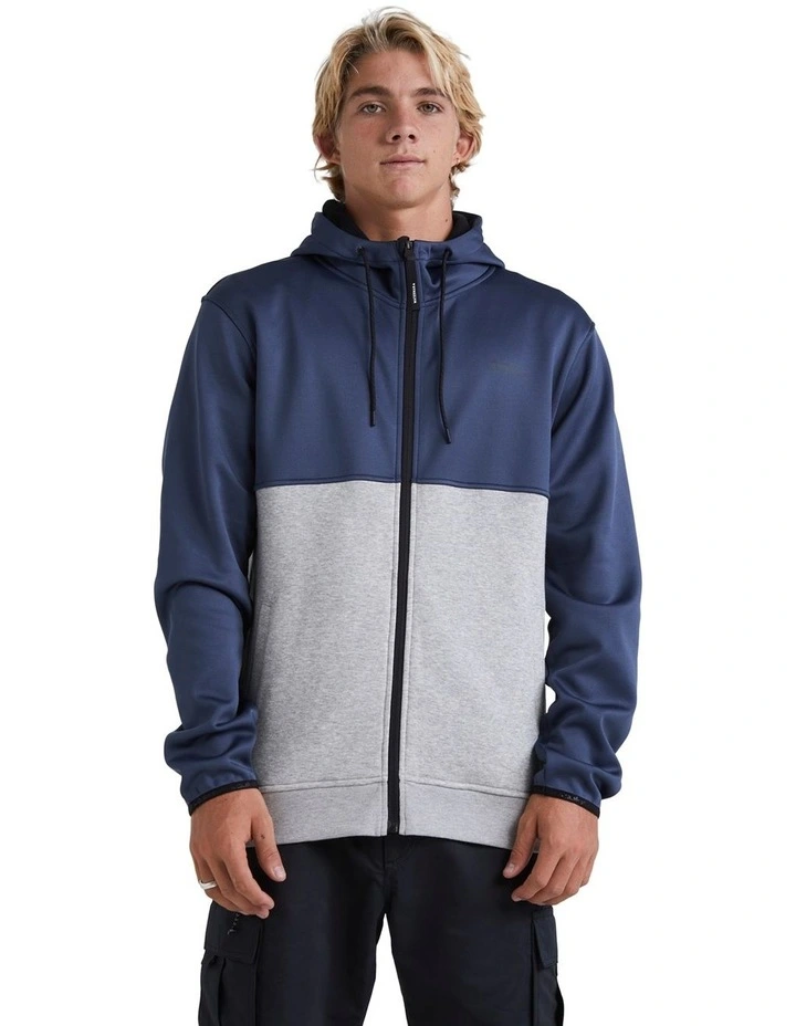 Burnz Zip-Up Hoodie in Mood Indigo