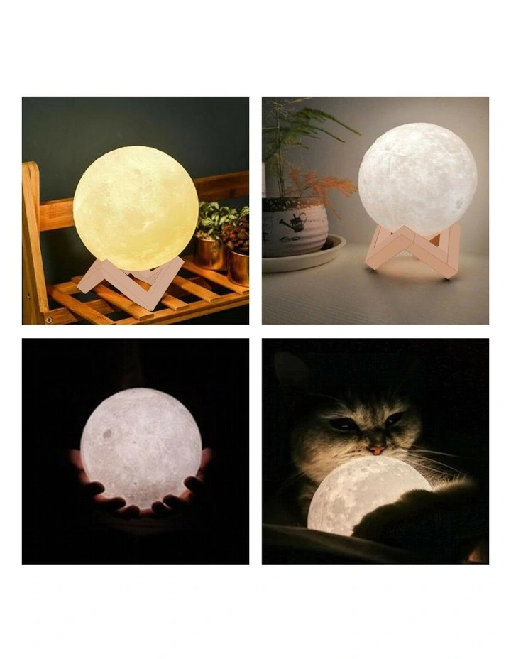 3D Magical LED Moon Lamp 20cm Diameter in White