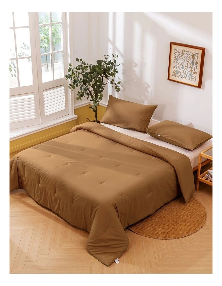225TC Cotton Washed Comforter Set in Orange