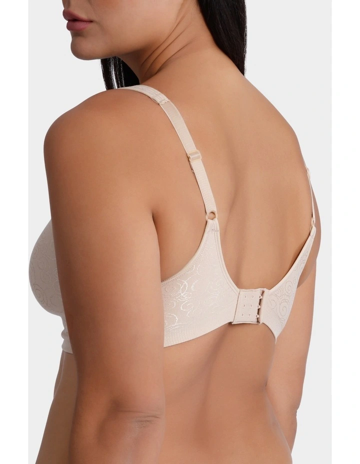 Comfort Revolution Swirl Wire-Free Bra in Beige