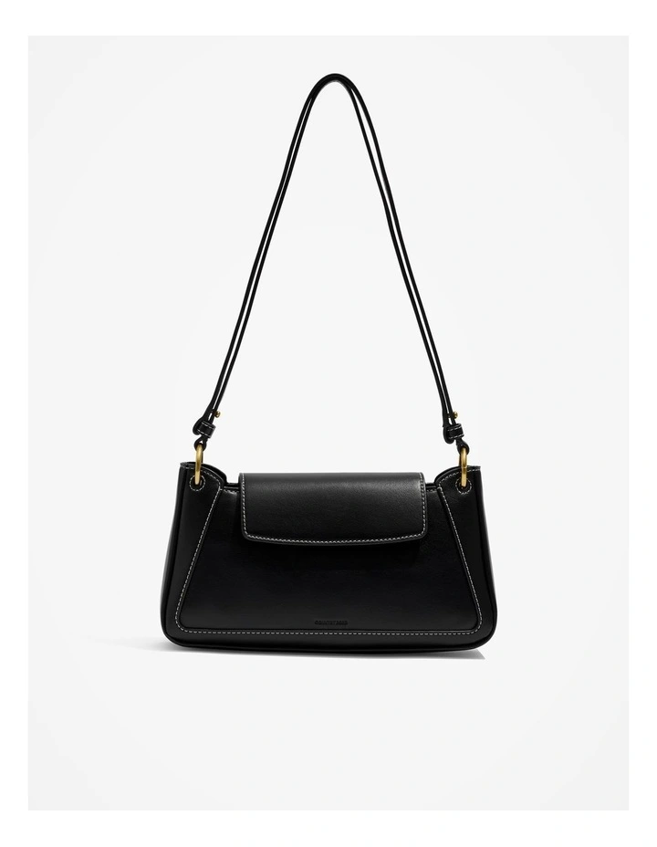 Zip Flap Crossbody Bag in Black