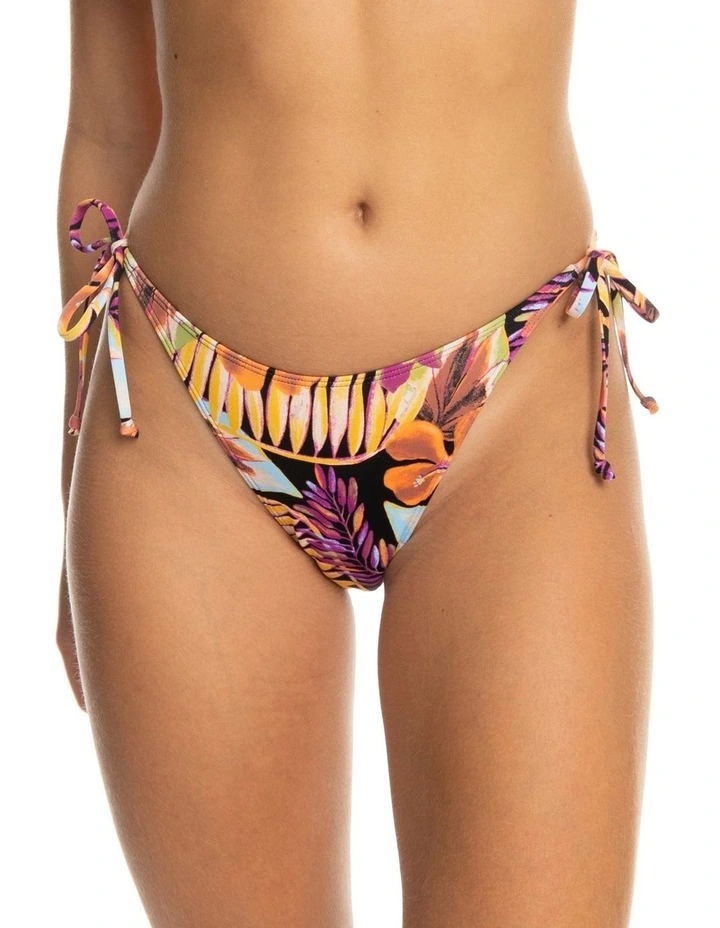 Printed Beach Classics Cheeky Bikini Bottoms in Anthracite Hot Tropics