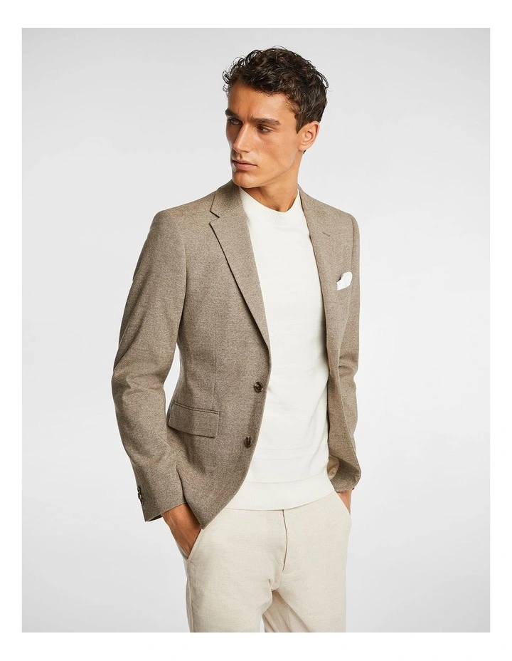 Malabar Textured Blazer in Coffee