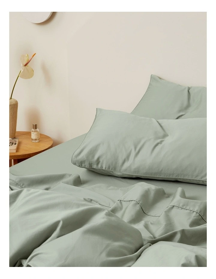Eden Cotton Quilt Cover Set in Sage