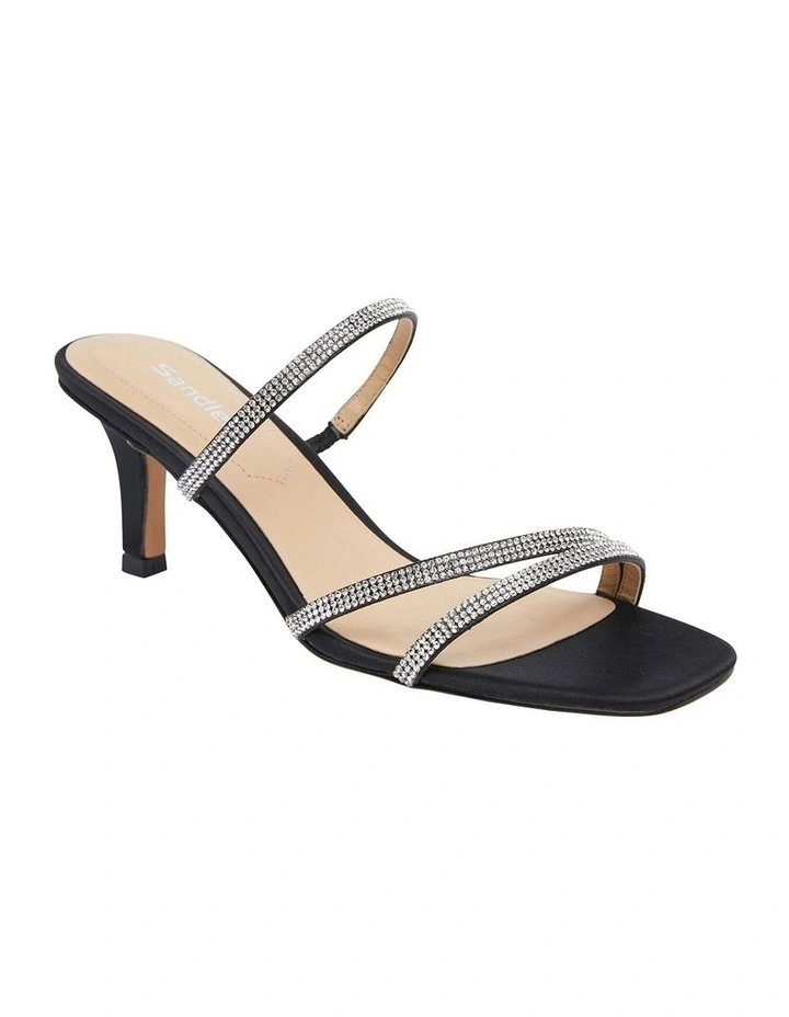 Marcy Black Fabric Sandals