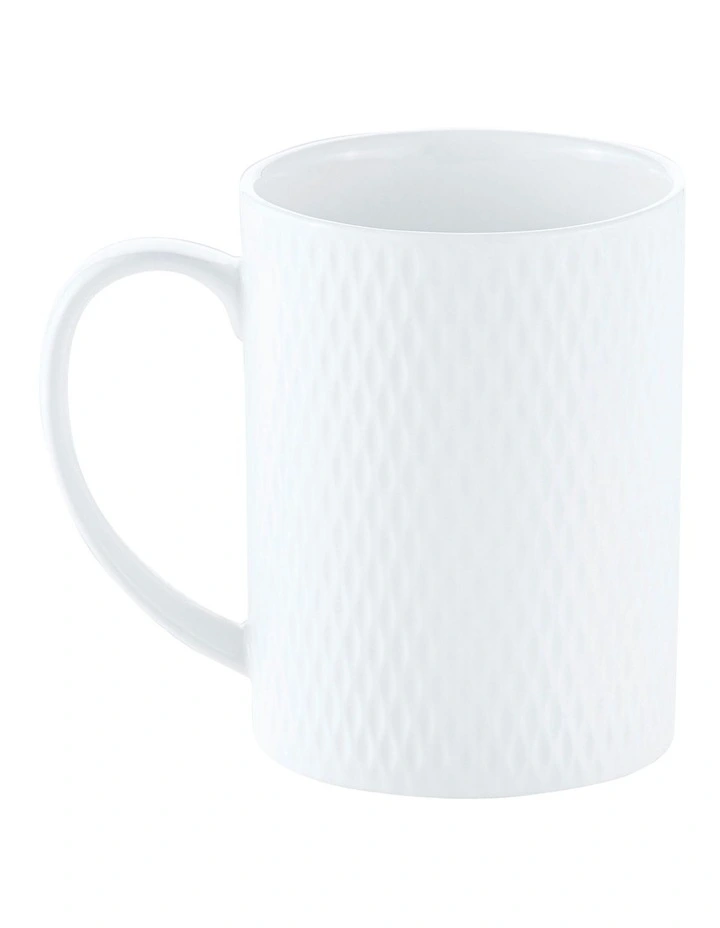 Basics Diamonds Straight Mug in White