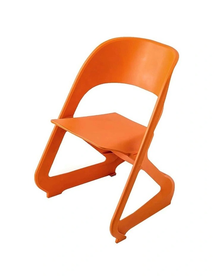 Stackable Plastic Outdoor Chairs x4 in Orange