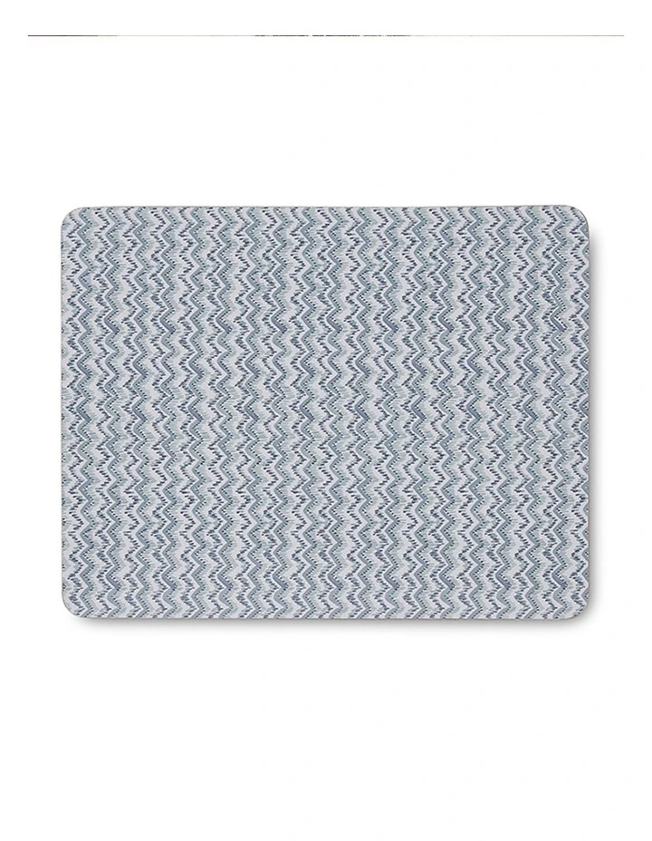 Carlo Chevron Rectangle Placemat Set of 4 in Blue