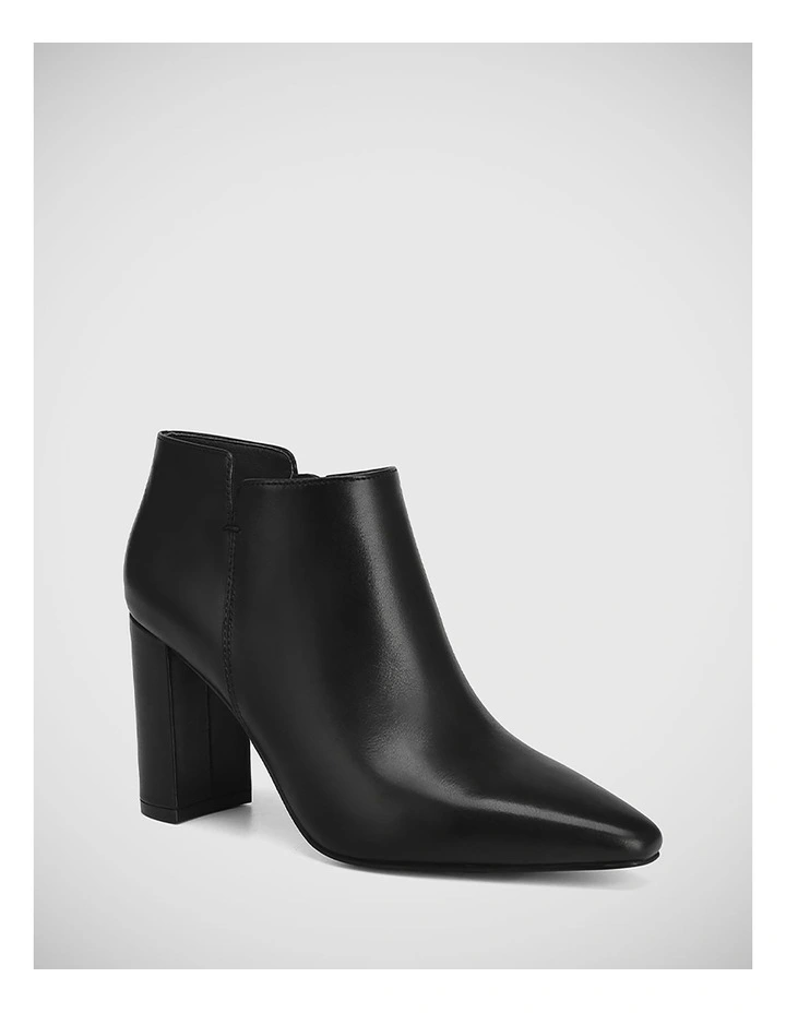 Helenna Leather Ankle Boot in Black