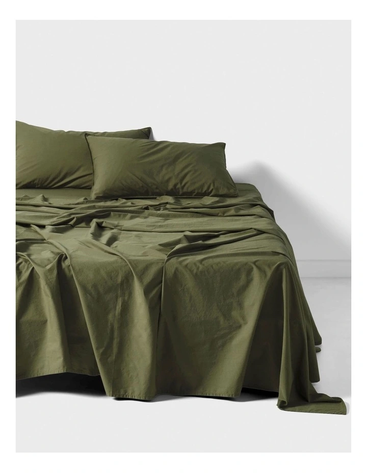 Terra Organic Cotton Sheet Set in Olive