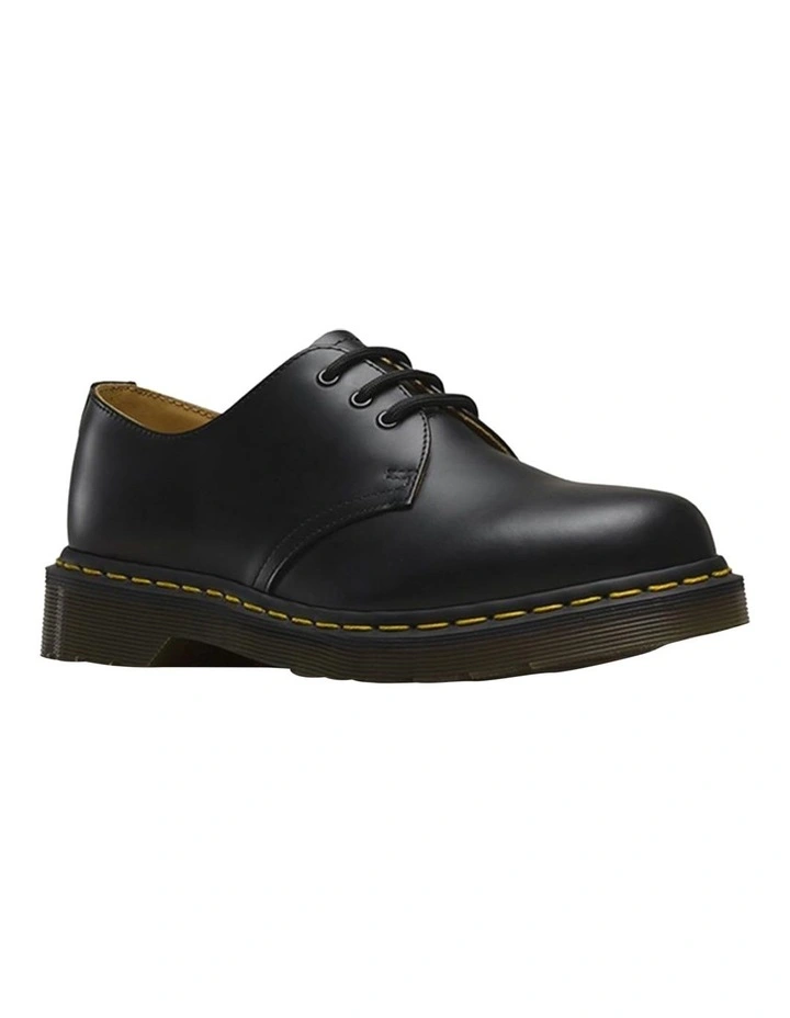 1461 3 Eye Shoe in Black Smooth
