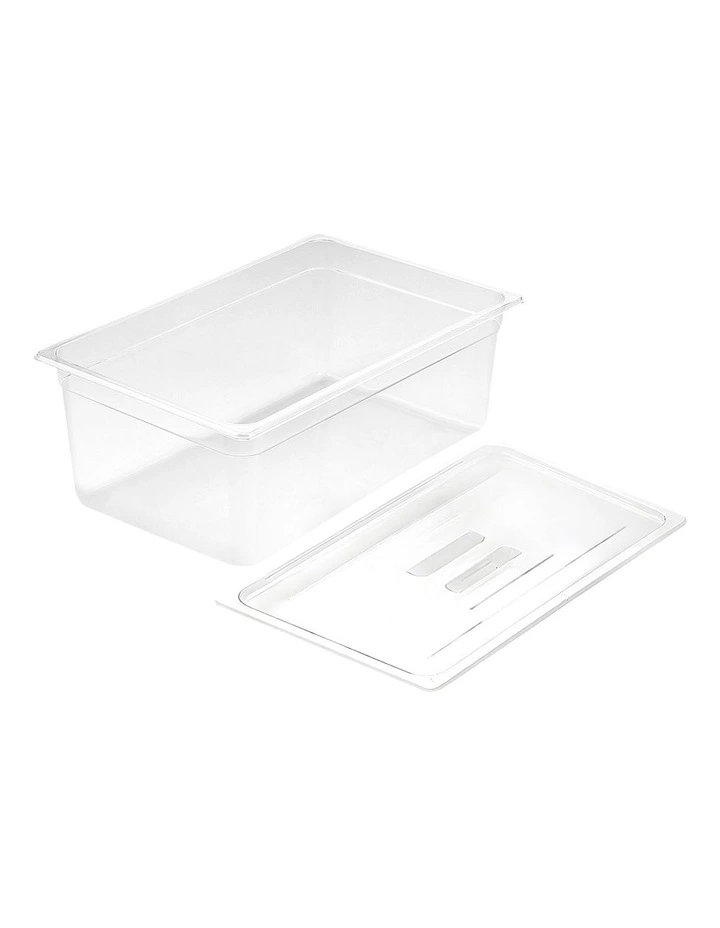 Gastronorm GN Pan 1/1 Food Tray Storage with Lid 200mm in Clear