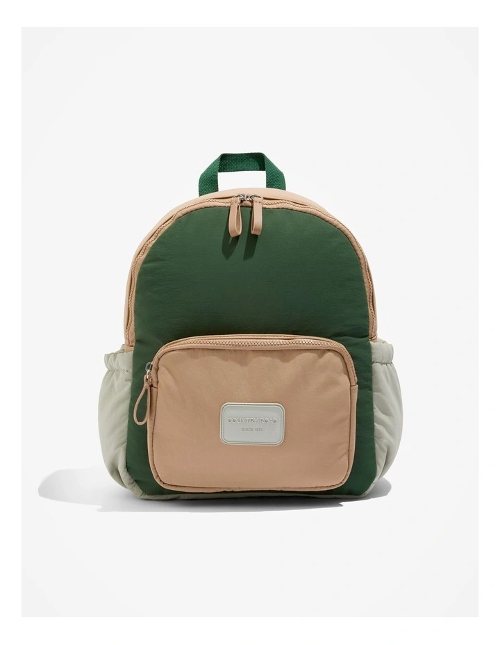 Recycled Nylon Backpack in Khaki Green
