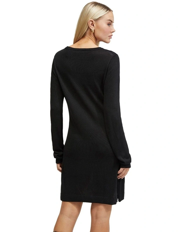 Katrine Metallic Mini Dress in Black