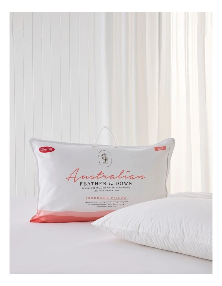 Homestead Australian Duck Feather and Down Medium Density Pillow in White