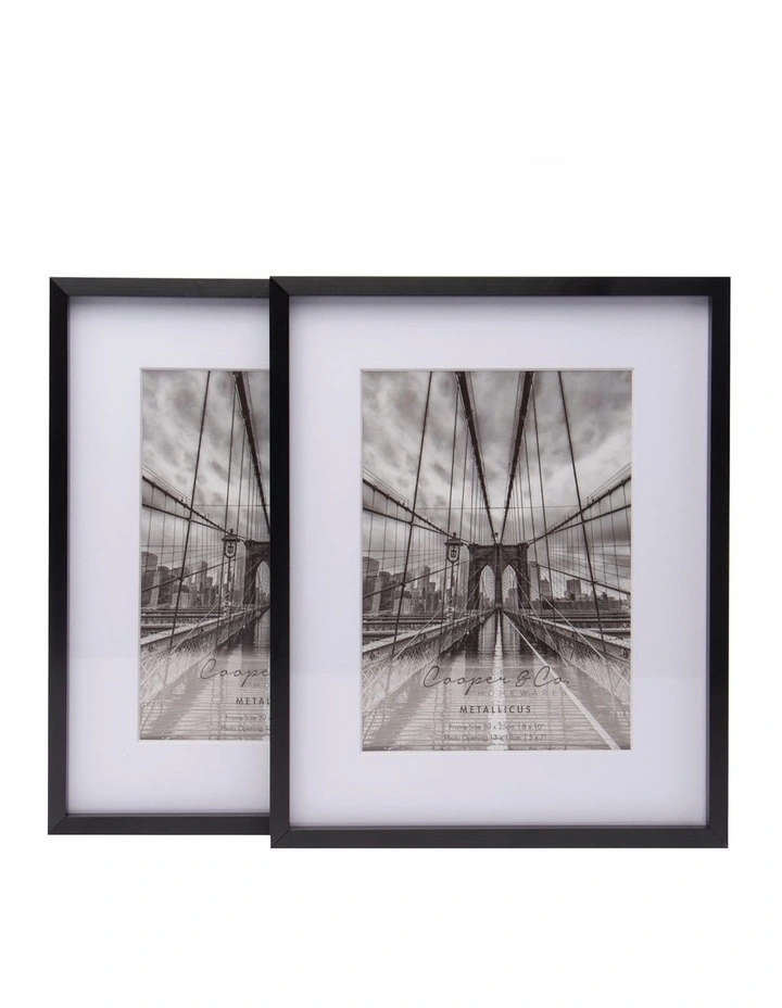 Set of 2 8x10 Matt to 5x7 Photo Frames in Black