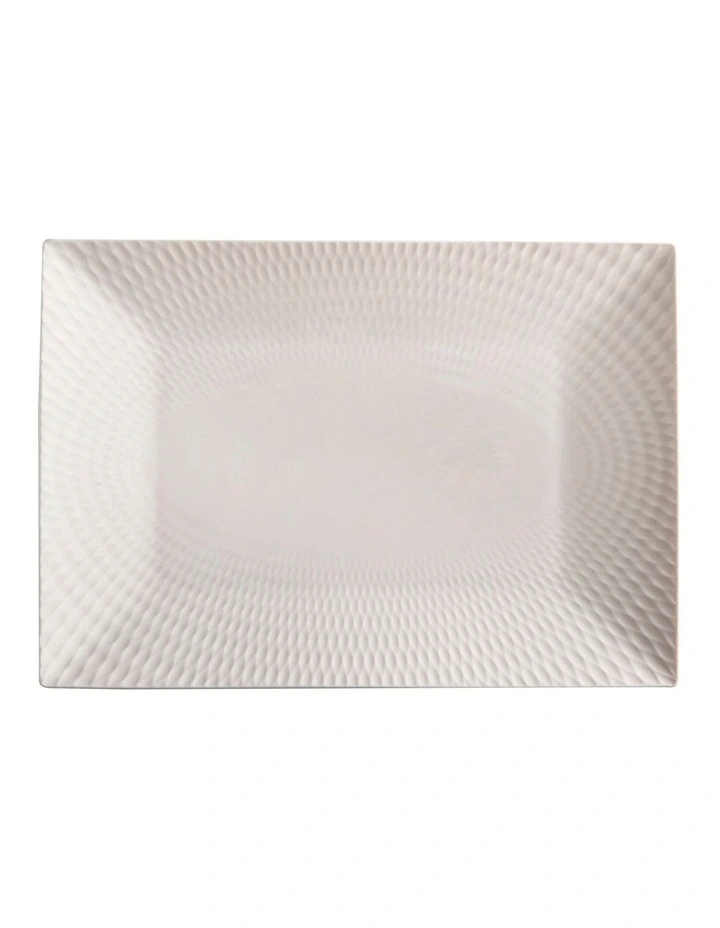 Basics Diamonds Rectangular Platter 25x18cm in White